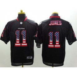 Atlanta Falcons #11 Julio Jones Black Fashion USA Flag Number Elite Nike NFL Jersey