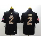 Atlanta Falcons #2 Matt Ryan Black  Limited Salute to Service Stitched NFL Jersey