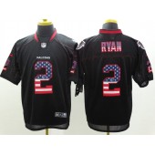 Atlanta Falcons #2 Matt Ryan Black Fashion USA Flag Number Elite Nike NFL Jersey