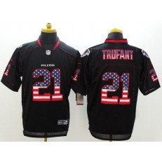Atlanta Falcons #21 Desmond Trufant Black Fashion USA Flag Number Elite Nike NFL Jersey