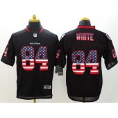 Atlanta Falcons #84 Roddy White Black Fashion USA Flag Number Elite Nike NFL Jersey