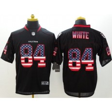 Atlanta Falcons #84 Roddy White Black Fashion USA Flag Number Elite Nike NFL Jersey