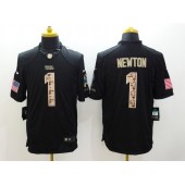 Carolina Panthers #1 Cam Newton Black Men Stitched Nike NFL Limited Salute to Service Jersey