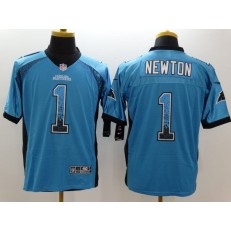 Carolina Panthers #1 Cam Newton Blue Alternate Men's Stitched Nike NFL Elite Drift Fashion Jersey