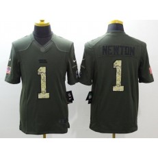Carolina Panthers #1 Cam Newton Olive Men Stitched Nike NFL Limited Salute to Service Jersey