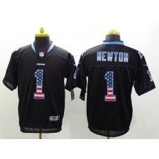 Carolina Panthers #1 Cam Newton USA Flag Fashion Black 2014 Men Elite Football Nike NFL Jersey