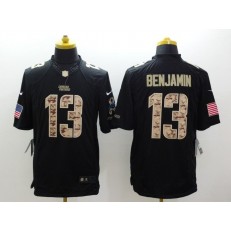 Carolina Panthers #13 Kelvin Benjamin Black Men Stitched Nike NFL Limited Salute to Service Jersey