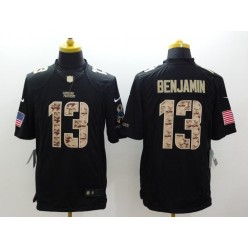 Carolina Panthers #13 Kelvin Benjamin Black Men Stitched Nike NFL Limited Salute to Service Jersey