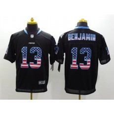 Carolina Panthers #13 Kelvin Benjamin USA Flag Fashion Black 2014 Men Elite Football Nike NFL Jersey