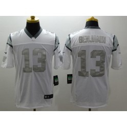 Carolina Panthers #13 Kelvin Benjamin White Platinum Men's Football Nike NFL Jersey
