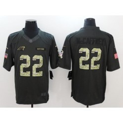 Carolina Panthers #22 Christian McCaffrey Anthracite Salute to Service Limited Men Nike NFL Jersey