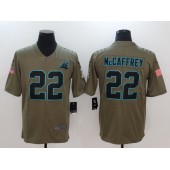Carolina Panthers #22 Christian McCaffrey Olive 2017 Salute To Service Limited Men Nike NFL Jersey