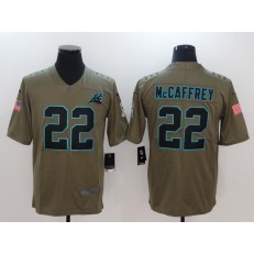 Carolina Panthers #22 Christian McCaffrey Olive 2017 Salute To Service Limited Men Nike NFL Jersey