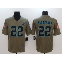 Carolina Panthers #22 Christian McCaffrey Olive 2017 Salute To Service Limited Men Nike NFL Jersey