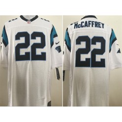 Carolina Panthers #22 Christian McCaffrey White Men Stitched Nike NFL Elite Jersey