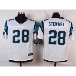 Carolina Panthers #28 Jonathan Stewart White Men Stitched Nike NFL Elite Jersey