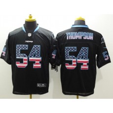 Carolina Panthers #54 Shaq Thompson USA Flag Fashion Black 2014 Men Elite Football Nike NFL Jersey