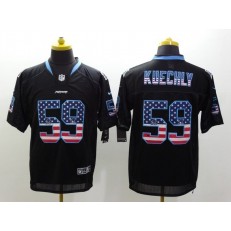 Carolina Panthers #59 Luke Kuechly USA Flag Fashion Black 2014 Men Elite Football Nike NFL Jersey