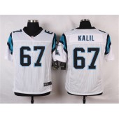 Carolina Panthers #67 White Men Stitched Nike NFL Elite Jersey