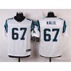 Carolina Panthers #67 White Men Stitched Nike NFL Elite Jersey