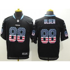 Carolina Panthers #88 USA Flag Fashion Black 2014 Men Elite Football Nike NFL Jersey
