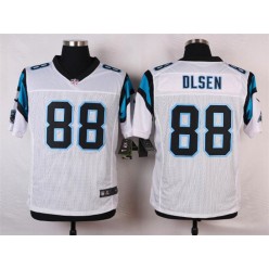 Carolina Panthers #88 White Men Stitched Nike NFL Elite Jersey