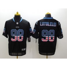 Carolina Panthers #98 USA Flag Fashion Black 2014 Men Elite Football Nike NFL Jersey