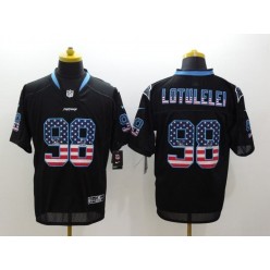 Carolina Panthers #98 USA Flag Fashion Black 2014 Men Elite Football Nike NFL Jersey
