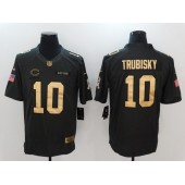 Chicago Bears #10 Mitchell Trubisky Anthracite Gold Salute to Service Limited Men Nike NFL Jersey