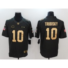 Chicago Bears #10 Mitchell Trubisky Anthracite Gold Salute to Service Limited Men Nike NFL Jersey