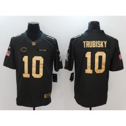 Chicago Bears #10 Mitchell Trubisky Anthracite Gold Salute to Service Limited Men Nike NFL Jersey