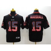 Chicago Bears #15 Brandon Marshall Black USA Flag Fashion Elite Men Nike NFL Jersey