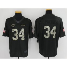 Chicago Bears #34 Walter Payton Anthracite 2016 Salute to Service Limited NFL Jersey