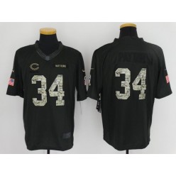 Chicago Bears #34 Walter Payton Anthracite 2016 Salute to Service Limited NFL Jersey