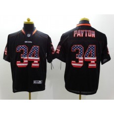 Chicago Bears #34 Walter Payton Black USA Flag Fashion Elite Men Nike NFL Jersey