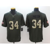 Chicago Bears #34 Walter Payton Green Salute To Service Limited Nike NFL Jersey