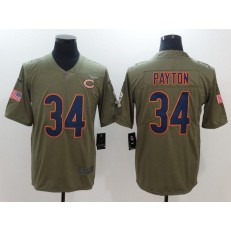 Chicago Bears #34 Walter Payton Olive 2017 Salute To Service Limited Men Nike NFL Jersey