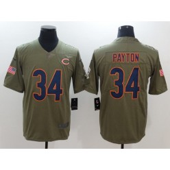 Chicago Bears #34 Walter Payton Olive 2017 Salute To Service Limited Men Nike NFL Jersey