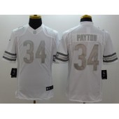 Chicago Bears #34 Walter Payton White Men Stitched Nike NFL Limited Platinum Jersey
