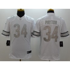 Chicago Bears #34 Walter Payton White Men Stitched Nike NFL Limited Platinum Jersey