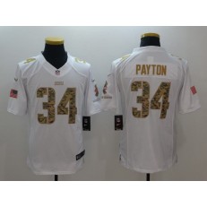 Chicago Bears #34 Walter Payton White Nike NFL Men Limited Salute to Service Jersey