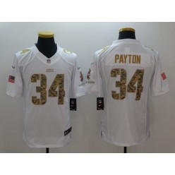 Chicago Bears #34 Walter Payton White Nike NFL Men Limited Salute to Service Jersey