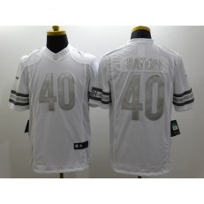 Chicago Bears #40 Gale Sayers White Men Stitched Nike NFL Limited Platinum Jersey