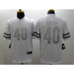 Chicago Bears #40 Gale Sayers White Men Stitched Nike NFL Limited Platinum Jersey