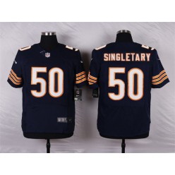 Chicago Bears #50 Mike Singletary Elite Navy Blue Team Color Men Nike NFL Jersey