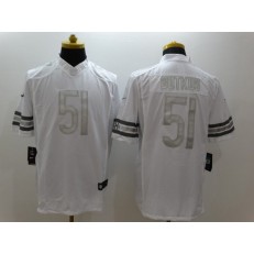 Chicago Bears #51 Dick Butkus White Men Stitched Nike NFL Limited Platinum Jersey