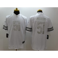 Chicago Bears #51 Dick Butkus White Men Stitched Nike NFL Limited Platinum Jersey