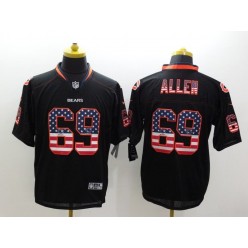 Chicago Bears #69 Jared Allen Black USA Flag Fashion Elite Men Nike NFL Jersey