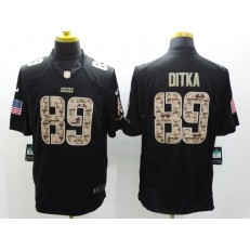 Chicago Bears #89 Mike Ditka Black Limited Salute to Service Stitched NFL Jersey