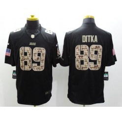 Chicago Bears #89 Mike Ditka Black Limited Salute to Service Stitched NFL Jersey